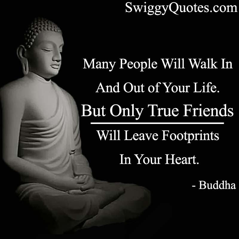 Many people will walk in and out of your life - Buddha Quote About Friendship
