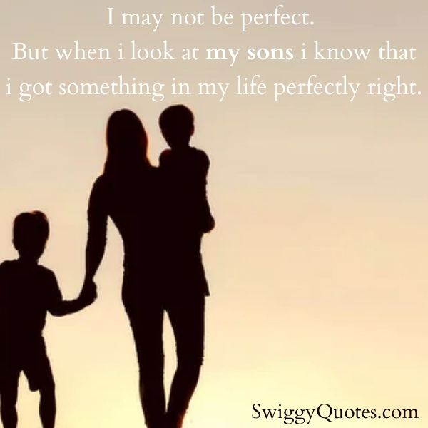 I may not be perfect. But when i look at my sons i know that