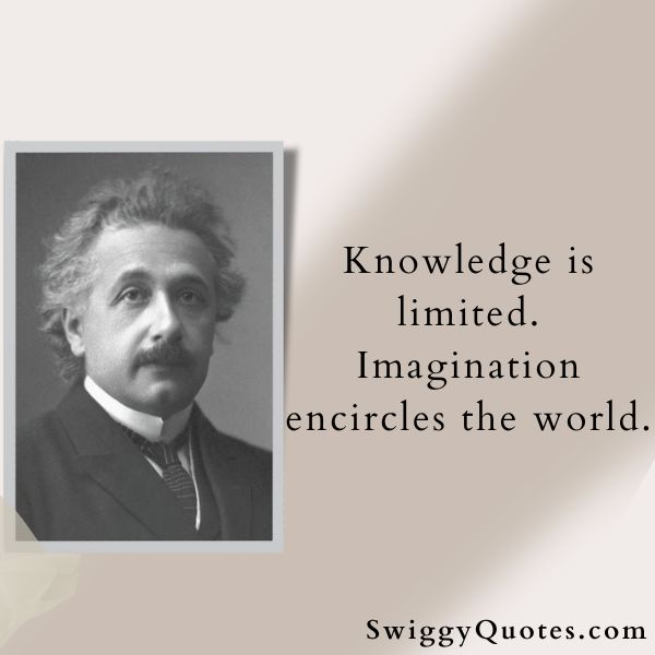 Knowledge is limited Imagination encircles the world