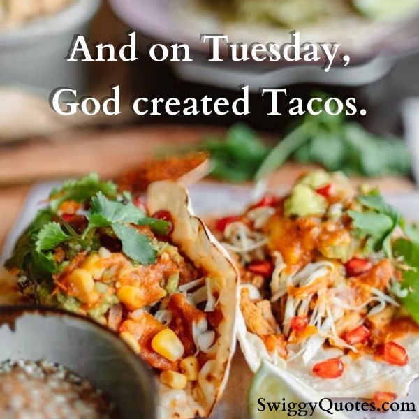 And on Tuesday god created tacos